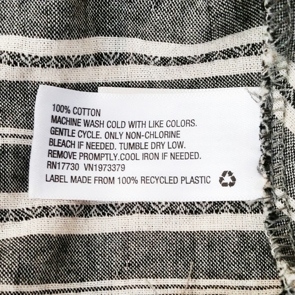 A New Day Top 100% Textured Cotton Stripe Ruffled - Picture 7 of 7